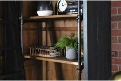 Barton 103" Bookcase -Living Spaces Store 209198 black wood bookcase room 41