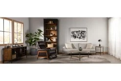 Barton 103" Bookcase -Living Spaces Store 209198 black wood bookcase room 43