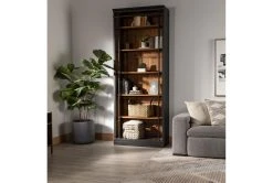 Barton 103" Bookcase -Living Spaces Store 209198 black wood bookcase room 45
