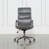 Moby Grey Faux Leather High Back Rolling Office Chair -Living Spaces Store 223560 grey office chair v2 signature 02