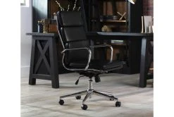 Moby Black Faux Leather Low Back Rolling Office Chair -Living Spaces Store 223564 black faux leather office chair room 47