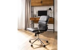 Moby Black Faux Leather Low Back Rolling Office Chair -Living Spaces Store 223564 black faux leather office chair room 49