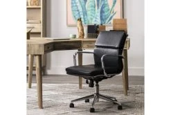 Moby Grey Faux Leather Low Back Rolling Office Chair -Living Spaces Store 223566 grey faux leather office chair room 46