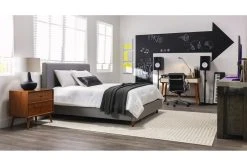 Moby Grey Faux Leather Low Back Rolling Office Chair -Living Spaces Store 223566 grey faux leather office chair room 48