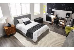 Moby Grey Faux Leather Low Back Rolling Office Chair -Living Spaces Store 223566 grey faux leather office chair room 49