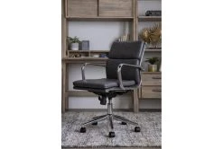 Moby Grey Faux Leather Low Back Rolling Office Chair -Living Spaces Store 223566 grey metal office chair room 35