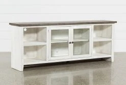Dixon White 84" TV Stand With Glass Doors