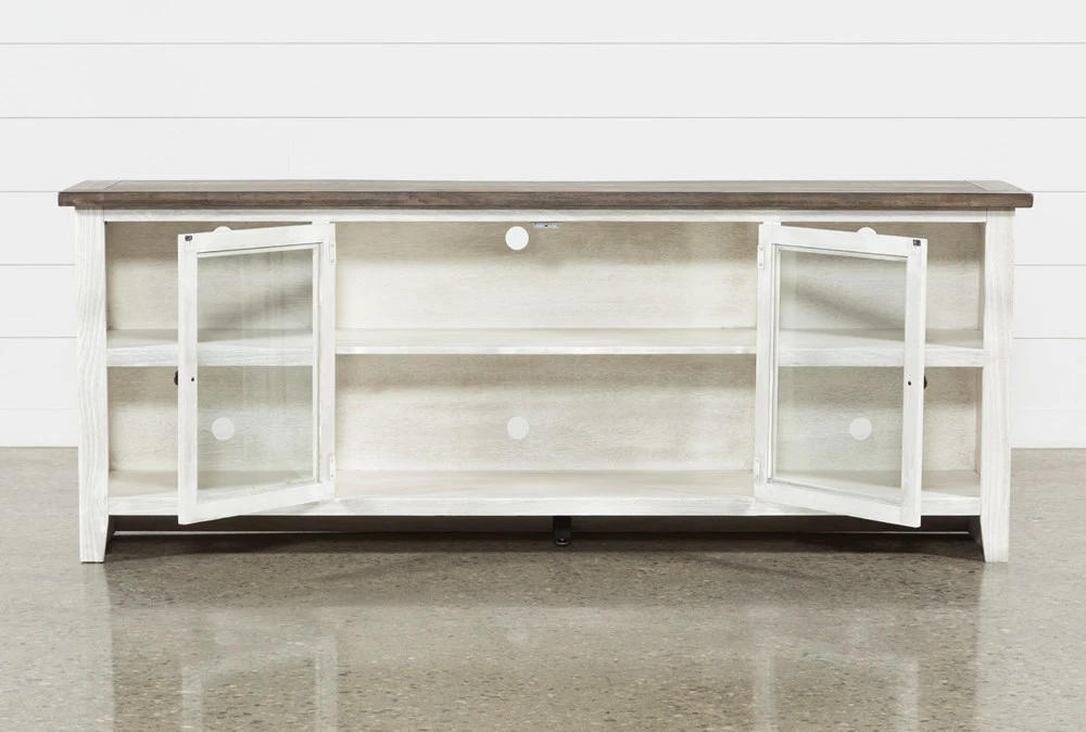 Dixon White 84" TV Stand With Glass Doors 6 Dixon White 84" TV Stand With Glass Doors - Image 4
