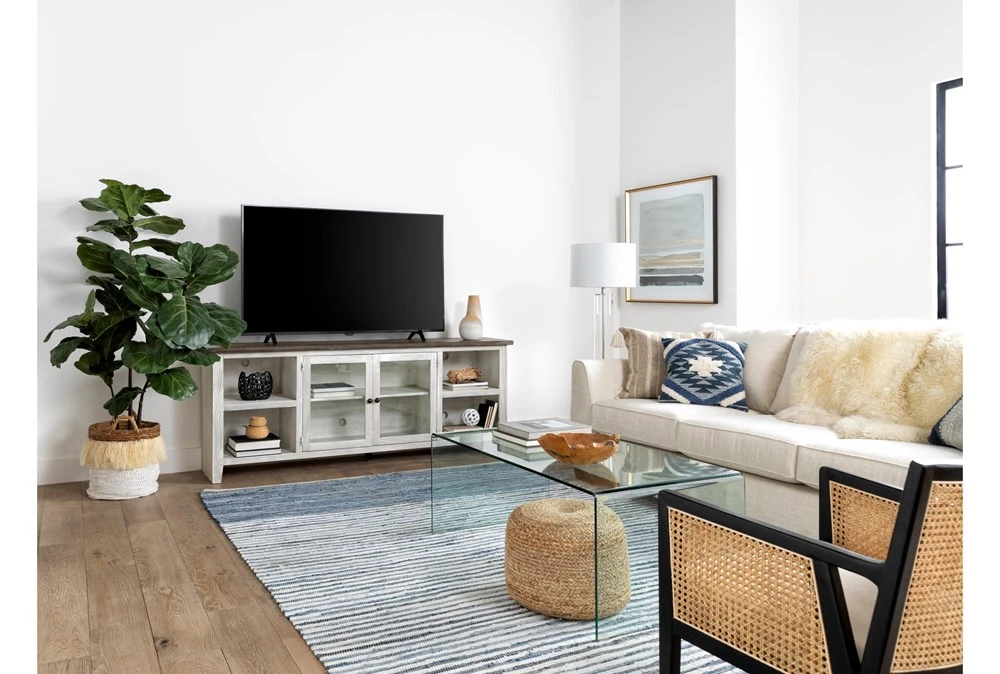 Dixon White 84" TV Stand With Glass Doors 9 Dixon White 84" TV Stand With Glass Doors - Image 7