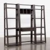 Pierce Espresso 3 Piece Wall 80" Desk 1 Pierce Espresso 3 Piece Wall 80" Desk -Living Spaces Store 251079 black wood bookcase signature 01