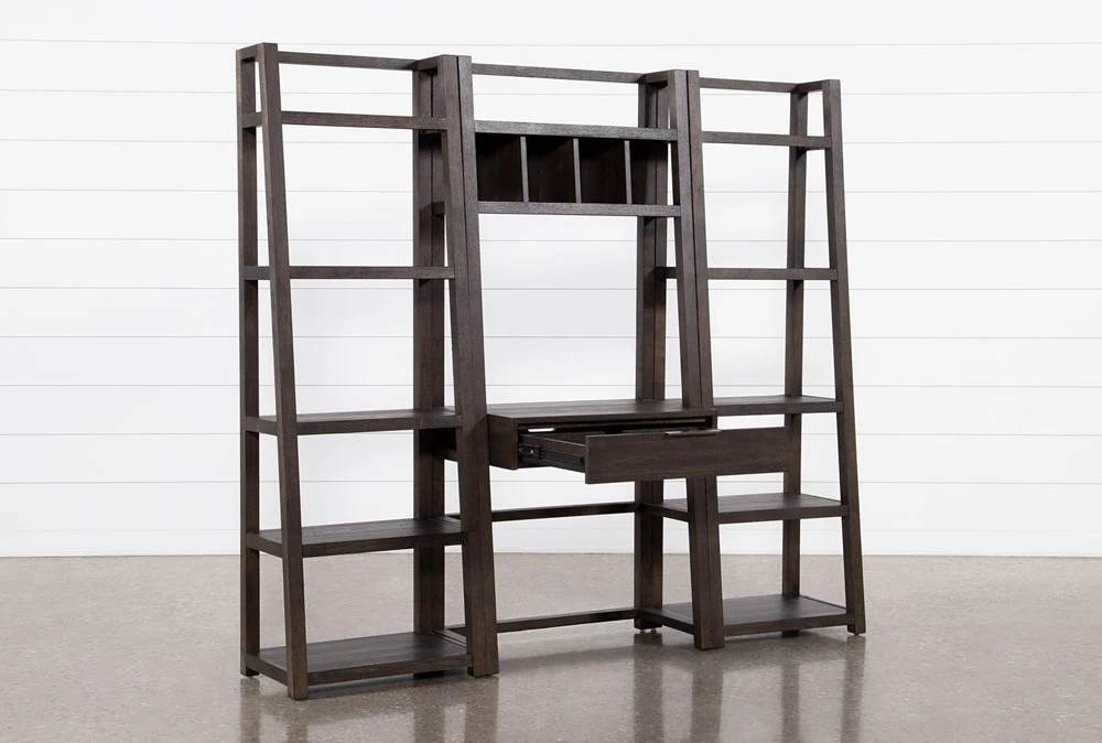 Pierce Espresso 3 Piece Wall 80" Desk 5 Pierce Espresso 3 Piece Wall 80" Desk - Image 3