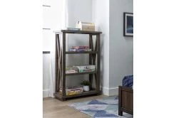 Jaxon Grey 54" Bookcase -Living Spaces Store 251322 grey wood bookcase room 31