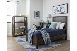 Jaxon Grey 54" Bookcase -Living Spaces Store 251322 grey wood bookcase room 32