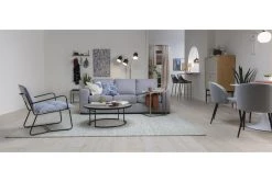 Duffy Grey Dining Side Chair -Living Spaces Store 256193 grey fabric dining chair room 46