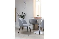 Duffy Grey Dining Side Chair -Living Spaces Store 256193 grey fabric dining chair room 52