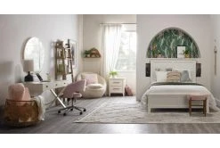 Phoebe Blush Velvet Rolling Office Chair -Living Spaces Store 256361 pink fabric office chair room 43