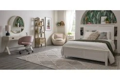 Phoebe Blush Velvet Rolling Office Chair -Living Spaces Store 256361 pink fabric office chair room 46