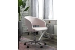 Phoebe Blush Velvet Rolling Office Chair -Living Spaces Store 256361 pink multi media office chair room 36