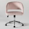 Phoebe Blush Velvet Rolling Office Chair -Living Spaces Store 256361 pink multi media office chair signature 01