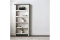 Dixon White 74" Bookcase -Living Spaces Store 267820 white wood bookcase room 48