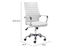 Primero Desk Chair White -Living Spaces Store 269472 white metal office chair detail 49