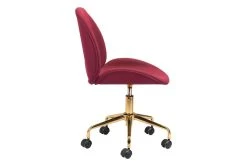 Red Velvet And Gold Desk Chair -Living Spaces Store 269502 red metal office chair detail 44