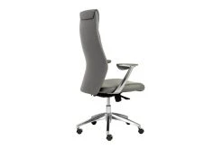 Karlstad Grey Faux Leather High Back Desk Chair -Living Spaces Store 271897 grey leather office chair detail 45