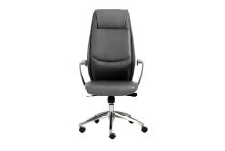 Karlstad Grey Faux Leather High Back Desk Chair