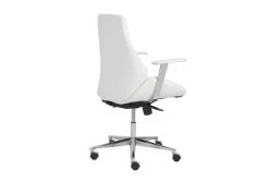 Viborg White Faux Leather And Chrome Low Back Desk Chair -Living Spaces Store 271903 white leather office chair detail 46