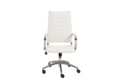 Kolding White Faux Leather High Back Desk Chair