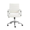 Kolding White Faux Leather Low Back Desk Chair -Living Spaces Store 271909 white leather office chair signature 01