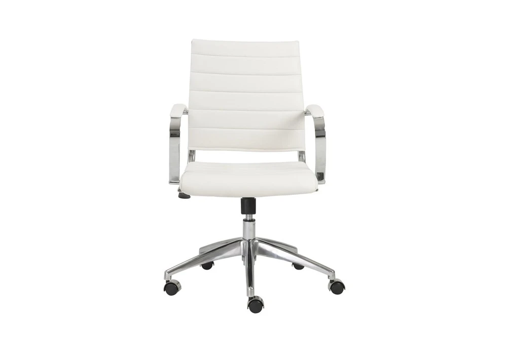 Kolding White Faux Leather Low Back Desk Chair 3 Kolding White Faux Leather Low Back Desk Chair