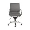 Skagen Grey Faux Leather And Chrome Low Back Desk Chair 1 Skagen Grey Faux Leather And Chrome Low Back Desk Chair -Living Spaces Store 271924 grey leather office chair signature 01