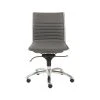 Copenhagen Grey Faux Leather And Chrome Low Back Armless Desk Chair -Living Spaces Store 271928 grey leather office chair signature 01