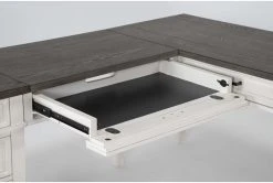 Aberdeen 4 Piece Modular L-Shaped Desk With Hutch -Living Spaces Store 277148 white wood desk and hutch set detail 44