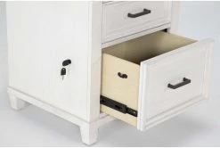 Aberdeen 4 Piece Modular L-Shaped Desk With Hutch -Living Spaces Store 277148 white wood desk and hutch set detail 45