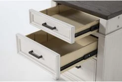 Aberdeen 4 Piece Modular L-Shaped Desk With Hutch -Living Spaces Store 277148 white wood desk and hutch set detail 47