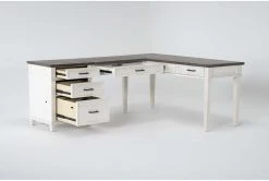 Aberdeen 3 Piece Modular L-Shaped Desk -Living Spaces Store 277149 white wood desk side 19