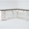 Aberdeen 3 Piece Modular L-Shaped Desk -Living Spaces Store 277149 white wood desk signature 01