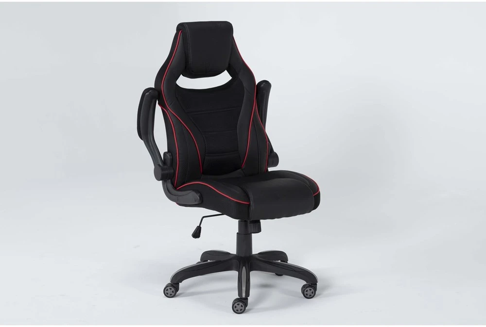 Theory Black Gaming Chair With Red Trim 5 Theory Black Gaming Chair With Red Trim - Image 3