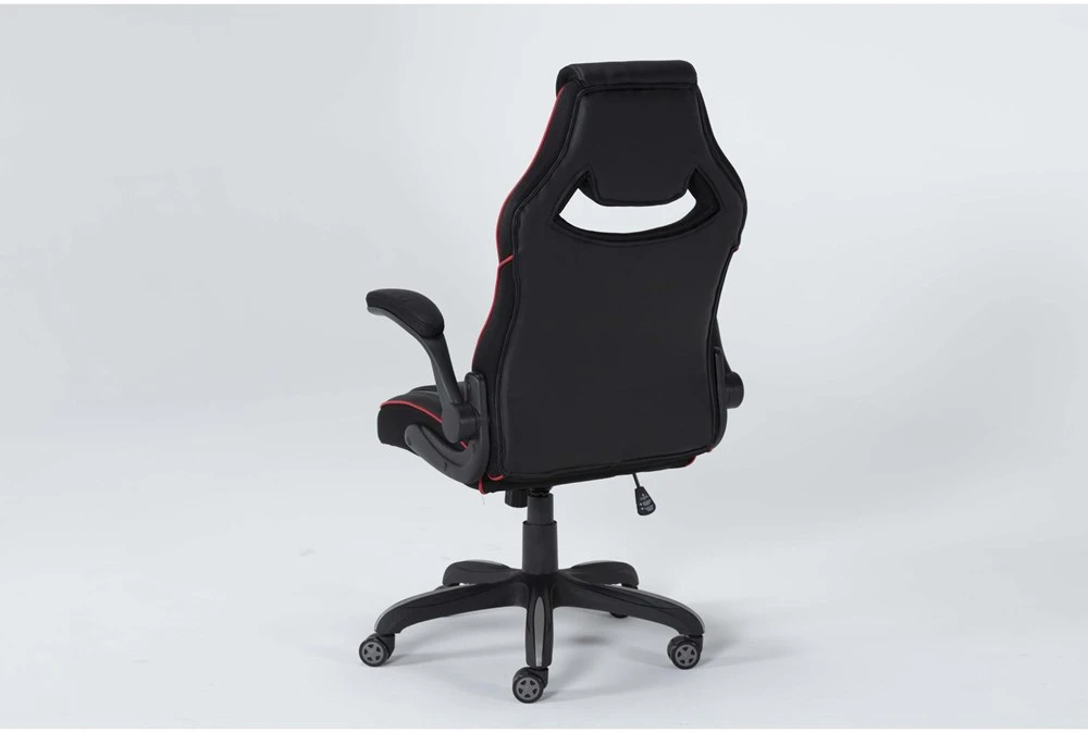 Theory Black Gaming Chair With Red Trim 6 Theory Black Gaming Chair With Red Trim - Image 4
