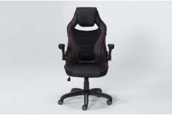 Theory Black Gaming Chair With Red Trim