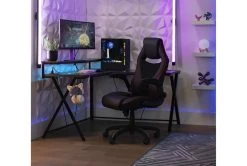 Theory White Gaming Chair With Black Trim -Living Spaces Store 279995 blue polyurethane office chair room 48