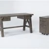 Jaxon Grey 2 Piece Office Set With 60" Desk + Mobile Filing Cabinet