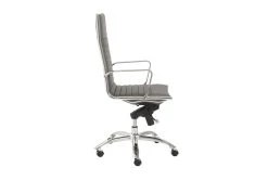 Copenhagen Grey Faux Leather And Chrome High Back Desk Chair 10 Copenhagen Grey Faux Leather And Chrome High Back Desk Chair -Living Spaces Store 282822 grey leather office chair detail 45
