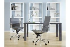 Copenhagen Grey Faux Leather And Chrome High Back Desk Chair 13 Copenhagen Grey Faux Leather And Chrome High Back Desk Chair -Living Spaces Store 282822 grey leather office chair detail 48