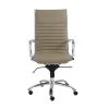 Copenhagen Taupe Faux Leather And Chrome High Back Desk Chair