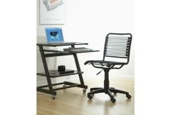Uppsala Black And Graphite Low Back Bungee Desk Chair -Living Spaces Store 282854 black nylon office chair detail 50
