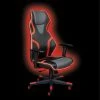 Spectrum Black Gaming Chair With Red Accents, Adjustable Height Armrests & Battery Operated Led Lights -Living Spaces Store 289893 red polyurethane gaming chair signature 01