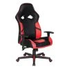 Zulu Black Gaming Chair With Red Accents & Adjustable Height Armrests -Living Spaces Store 289896 black polyurethane gaming chair signature 01
